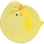 Żółta Ceramiczna Dekoracja Stołowa - Talerzyk w Kształcie Kaczki z Kaczątkiem