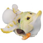 Lampion Wielkanocny - Ceramiczna Figurka Kaczki z Kaczątkiem na Tealight, Zielony, 17 cm - obrazek 2