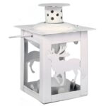 Latarenka Tealight z Metalowym Reniferem w Kolorze Białym - obrazek 2