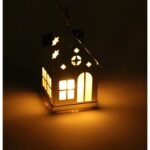 Złoty Domek LED na Baterie jako Dekoracja Wisząca - obrazek 3