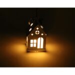 Srebrna Latarenka LED w Kształcie Domku na Baterie - obrazek 3
