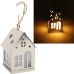 Srebrna Latarenka LED w Kształcie Domku na Baterie