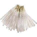 Komplet 40 białych lampek choinkowych LED w kształcie sopli z pęcherzykami powietrza, zasilanych sieciowo