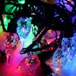 Lampki Choinkowe z Multikolorowymi LED Świeczkami na Zielonym Przewodzie, 40 sztuk, Zasilanie Sieciowe, z 8 Funkcyjnym Programatorem - obrazek 2