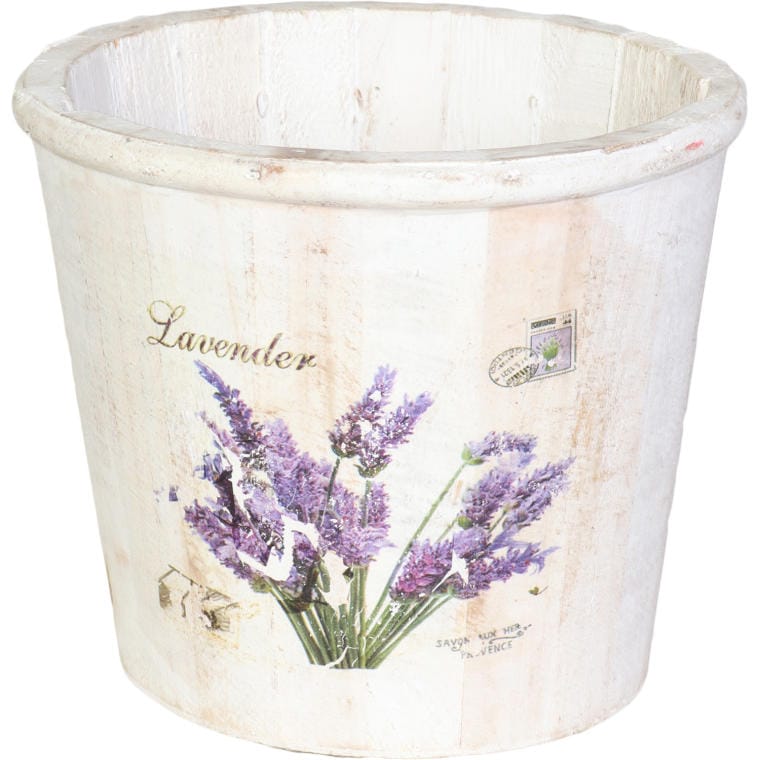 4513CA-1243 Dekoracyjne Wiaderko Lawendowe Białe 16 cm - obrazek 1