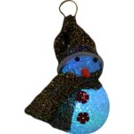 Podświetlany Bałwanek LED z Zmieniającymi się Kolorami, 12.5cm, Biały, Zasilany Bateriami - obrazek 3