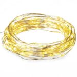 LAMPKI 50 LED DRUCIK NA BATERIE MIKRO ŚWIATEŁKA 5 M BIAŁE CIEPŁE - obrazek 2