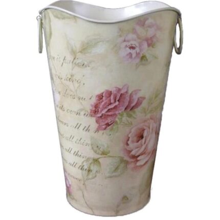 Ocynkowana Osłonka Dekoracyjna z Motywem Kwiatowym 25x15cm - Większa Wersja