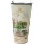 Ocynkowana Osłonka Dekoracyjna w Stylu Prowansalskim z Motywem Kwiatowym Butterfly - obrazek 2