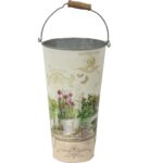 Ocynkowana Osłonka Dekoracyjna w Stylu Prowansalskim z Motywem Kwiatowym Butterfly