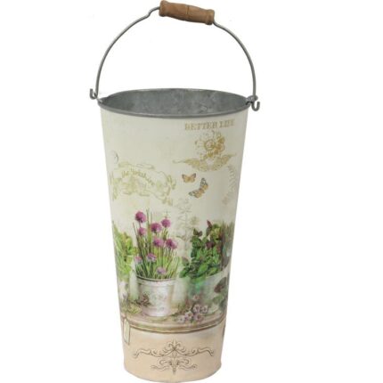 Ocynkowana Osłonka Dekoracyjna w Stylu Prowansalskim z Motywem Kwiatowym Butterfly