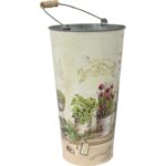 Osłonka dekoracyjna Owalna Butterfly II - Ocynkowana, Motyw Kwiatowy, Kolor Zielono-Beżowy - obrazek 3