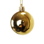 Zestaw 20 Złotych Plastikowych Bombek Gładkich 5cm w Boksie - obrazek 2