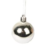 Komplet 20 Srebrnych Bombek Plastikowych o Połysku 5cm w Boxie PVC - obrazek 2