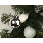 Komplet 20 Srebrnych Bombek Plastikowych o Połysku 5cm w Boxie PVC - obrazek 3