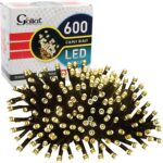 Lampki Choinkowe na Zewnątrz 600 LED, Ciepły Biały, Zasilanie Sieciowe, Długość 33m