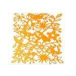 Filcowa Serweta dekoracyjna z ażurowym motywem kwiatowym - Pomarańczowa