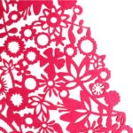 Różowa Serweta Filcowa z Ażurowym Motywem Kwiatowym 32x32cm - obrazek 2