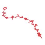 Girlanda Wiosenna z Filcu w Kolorze Ciemnego Różu z Ptakami i Kwiatami 98cm - obrazek 2