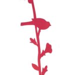 Girlanda Wiosenna z Filcu w Kolorze Ciemnego Różu z Ptakami i Kwiatami 98cm - obrazek 3