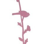 Girlanda wiosenna z filcu w kolorze jasnego różu z motywem ptaszków i kwiatów, 98cm - obrazek 2