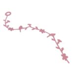 Girlanda wiosenna z filcu w kolorze jasnego różu z motywem ptaszków i kwiatów, 98cm - obrazek 3