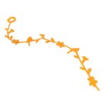 Girlanda Wiosenna z Filcowymi Ptaszkami i Kwiatkami, Kolor Pomarańczowy, 98cm - obrazek 2