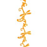 Girlanda Wiosenna z Filcowymi ważkami i Kwiatkami, Kolor Pomarańczowy, 98cm