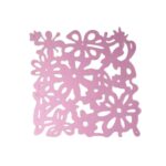 Różowa Serweta Filcowa z Wzorem Kwiatów 30x30 cm