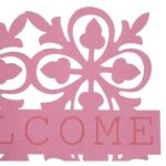 Kwadratowa Serweta Filcowa z Wzorem Kwiatów 25cm - Różowa - obrazek 2