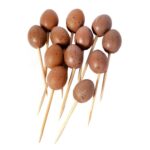 Jajka plastikowe na piku zestaw 12 sztuk 2,5cm brązowe - obrazek 3