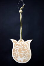 Drewniana Zawieszka Ozdobna Tulipan z Białą Obwódką - obrazek 2