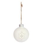 Bombka ceramiczna LED na baterię z  motywem śnieżynki - obrazek 2