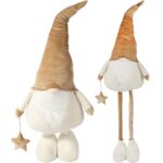 ELEGANCKI SKRZAT NA TELESKOPACH Świąteczny Krasnal GNOM Ozdoba Świąteczna Prezent 75-125 cm ZŁOTY