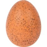 Ceramiczne Jajko Dekoracyjne w Pomarańczowym Kolorze z Czarnymi Kropkami 13 cm