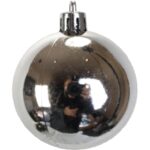 Zestaw 10 Eleganckich Bombek Plastikowych Srebrnych 6 cm - Mieszane Wykończenia - obrazek 2