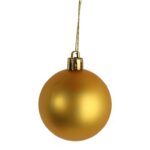 Komplet 10 Eleganckich Bombek Świątecznych w Złotym Kolorze - Plastikowych, Odpornych na Zniszczenia - obrazek 2