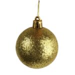 Komplet 10 Eleganckich Bombek Świątecznych w Złotym Kolorze - Plastikowych, Odpornych na Zniszczenia - obrazek 3