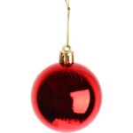 Czerwone Bombki Bożonarodzeniowe - Komplet 10 Sztuk w Tubie, Plastikowe z Brokatem, Matowe i z Połyskiem - obrazek 2