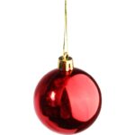 Komplet 10 bombek plastikowych w tubie czerwone połysk - obrazek 2