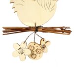 Świąteczna Zawieszka Drzewna w Kształcie Koguta z Kwiatami 15cm - obrazek 2