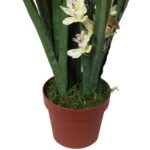 Realistyczny Sztuczny Storczyk w Plastikowej Doniczce, Biały, 75 cm - obrazek 2