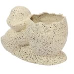 Osłonka doniczka jajko z kaczuszką Wielkanoc białe nakrapiane - obrazek 3