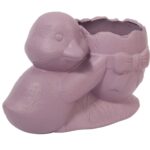 Osłonka doniczka jajko z kaczuszką Wielkanoc fioletowa - obrazek 2