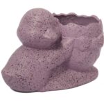 Osłonka doniczka jajko z kaczuszką Wielkanoc fioletowa nakrapiana - obrazek 2