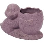 Osłonka doniczka jajko z kaczuszką Wielkanoc fioletowa nakrapiana - obrazek 3