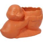 Osłonka doniczka jajko z kaczuszką Wielkanoc pomarańczowa - obrazek 2