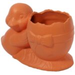 Osłonka doniczka jajko z kaczuszką Wielkanoc pomarańczowa - obrazek 3