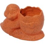 Osłonka doniczka jajko z kaczuszką Wielkanoc pomarańczowa nakrapiana - obrazek 3