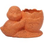 Osłonka doniczka jajko z kaczuszką Wielkanoc pomarańczowa nakrapiana